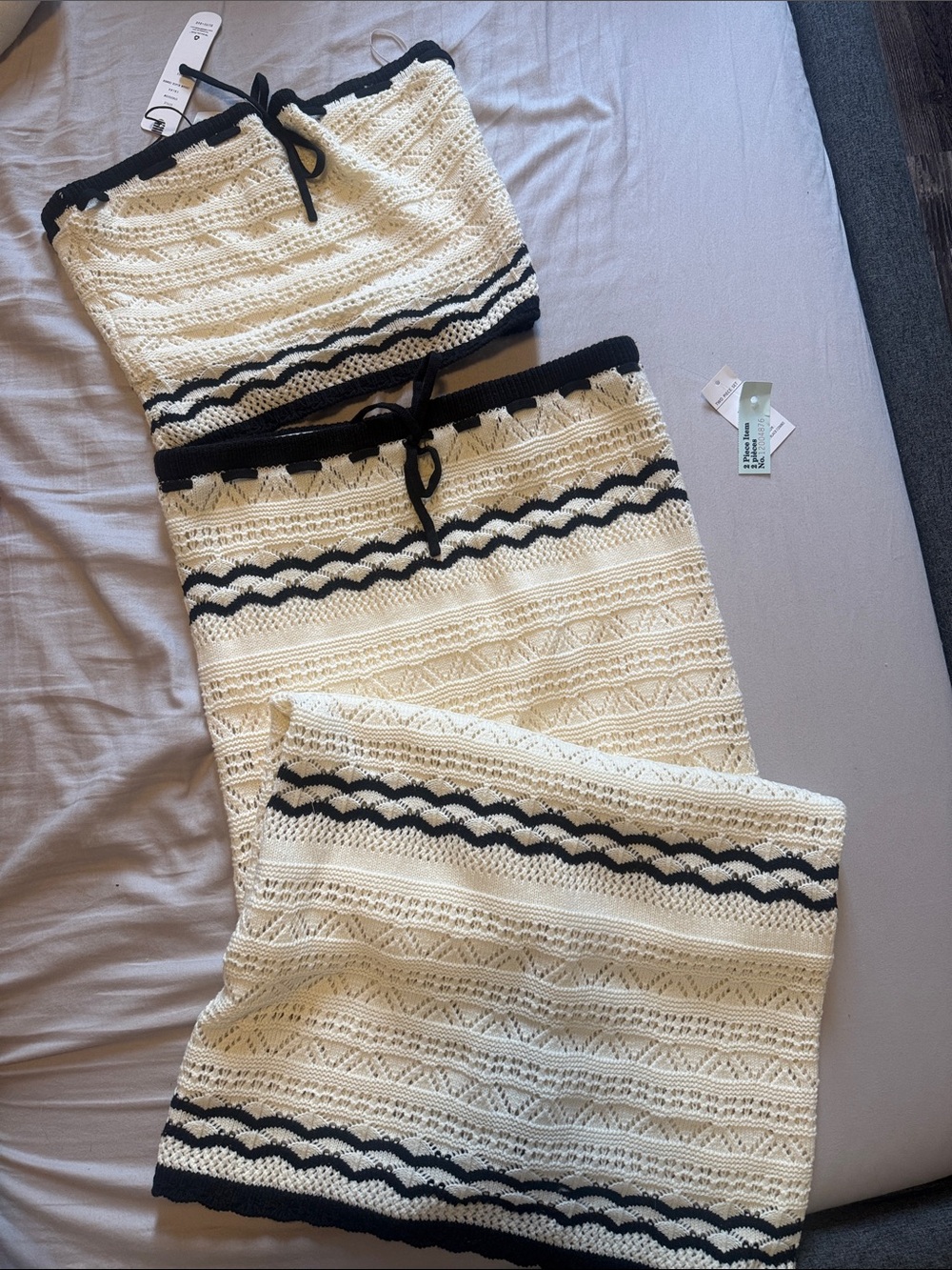 Olive & Oak Cream and Black Trim Tag Detail